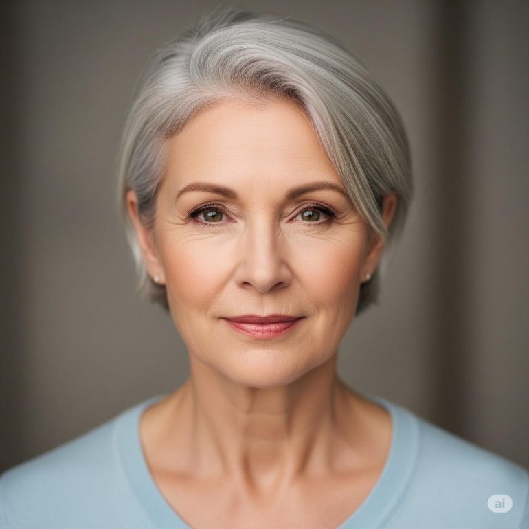 Imagem gerada pelo Gemini para “se descrever” como protagonista do experimento de ser uma mulher de 60 anos